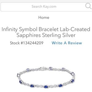 Infinity Symbol Bracelet Sapphires Sterling Silver